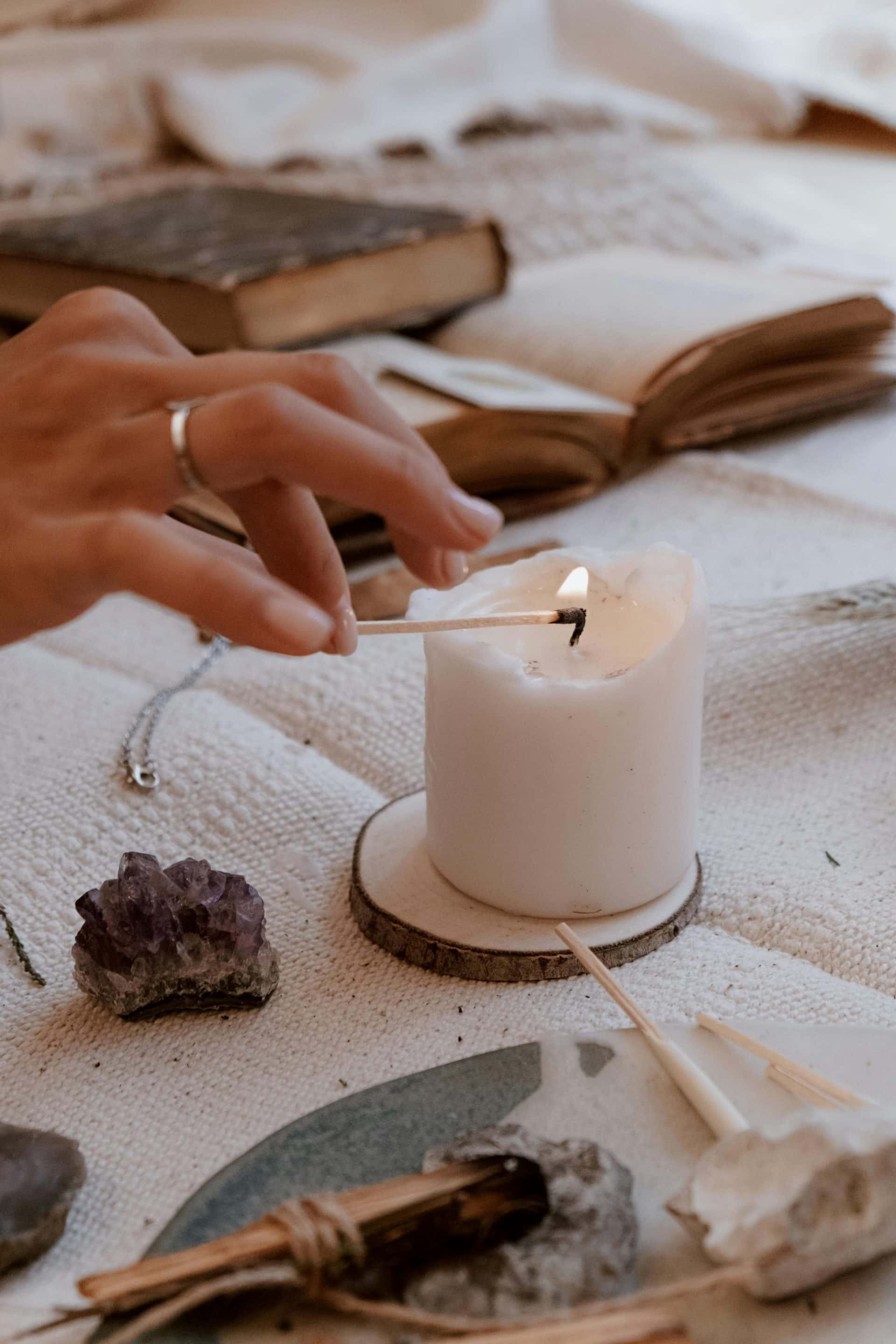 ambiance relaxante bougie d'énergie
